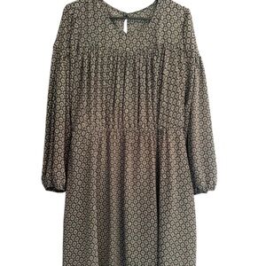 Calvin Klein green boho print dress size 14